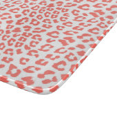 Coral Leopard Print Schneidebrett (Ecke)