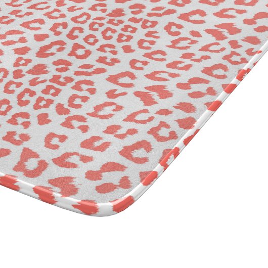 Coral Leopard Print Schneidebrett (Ecke)