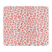 Coral Leopard Print Schneidebrett (Vorderseite)