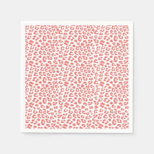 Coral Leopard Print Serviette (Vorderseite)