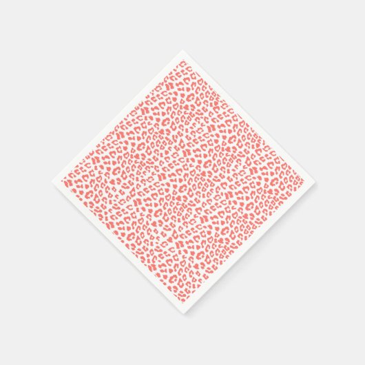 Coral Leopard Print Serviette (Ecke)