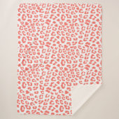 Coral Leopard Print Sherpadecke (Vorderseite)