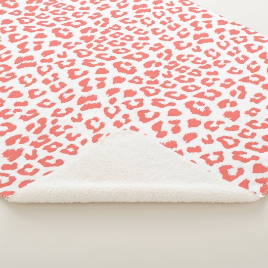 Coral Leopard Print Sherpadecke (3/4)