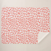 Coral Leopard Print Sherpadecke (Vorderseite (Horizontal))