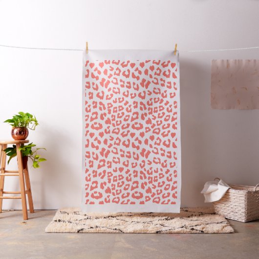 Coral Leopard Print Stoff (Beispiel)