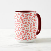 Coral Leopard Print Tasse (VorderseiteRechts)