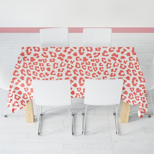 Coral Leopard Print Tischdecke