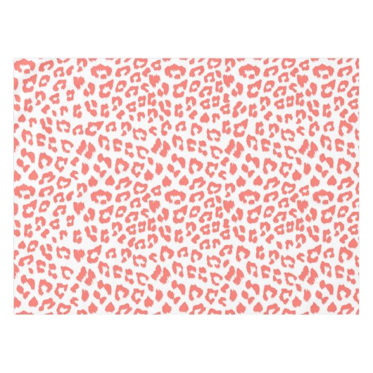 Coral Leopard Print Tischdecke (Vorderseite (Horizontal))
