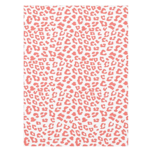 Coral Leopard Print Tischdecke (Vorderseite)