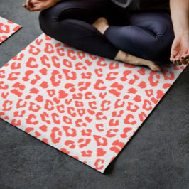 Coral Leopard Print Yogamatte