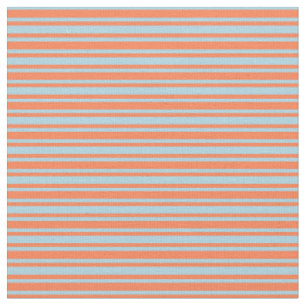Coral & Light Blue Lines Muster Stoff