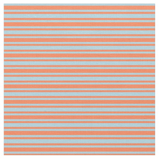Coral & Light Blue Lines Muster Stoff (Nahaufnahme)