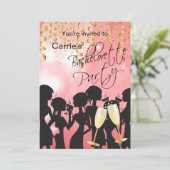 Coral Light Junggeselinnen-Abschied Einladung (Stehend Vorderseite)