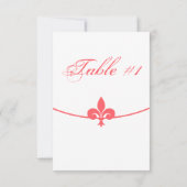 Coral Lilie Empfang Table Card Einladung (Rückseite)