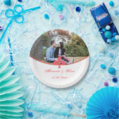 Coral Lilie Foto Wedding Paper Plate Pappteller (Party)
