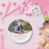 Coral Lilie Foto Wedding Paper Plate Pappteller (Party)