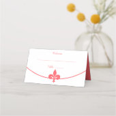 Coral Lilie Wedding Reception Platzkarte (Vorderseite)