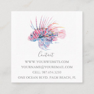 Coral Lionfish Business Card Quadratische Visitenkarte