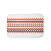 Coral Lmon Orange Blue Wavy Zigzag Muster Badematte (Vorderseite)