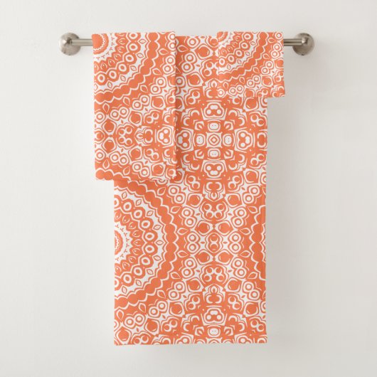 Coral Mandala Geometrisches Muster Badhandtuch Set (Insitu)