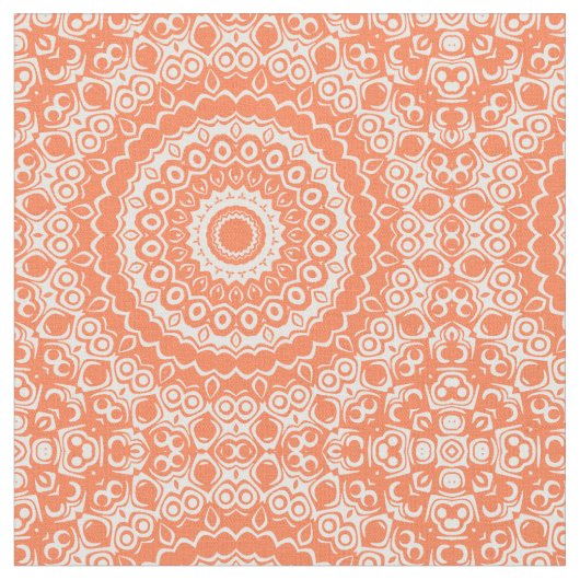 Coral Mandala Geometrisches Muster Stoff (Nahaufnahme)