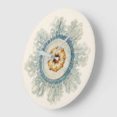 Coral Mandala Pattern Große Wanduhr (Winkel)