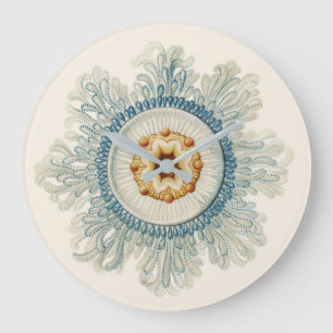 Coral Mandala Pattern Große Wanduhr