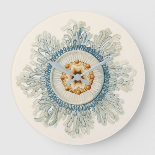 Coral Mandala Pattern Große Wanduhr (Vorderseite)