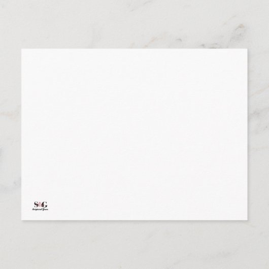 Coral Marble P Monogram Personalisierte Schrift Postkarte (Rückseite)