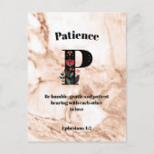 Coral Marble P Monogram Personalisierte Schrift Postkarte (Vorderseite)