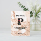 Coral Marble P Monogram Personalisierte Schrift Postkarte (Stehend Vorderseite)