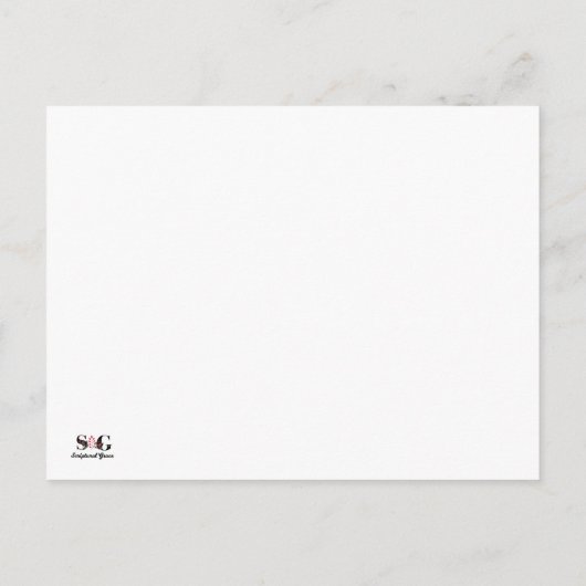 Coral Marble T Monogram Personalisierte Schrift Postkarte (Rückseite)