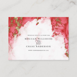 Coral Marble Watercolor Geode BarefootBride™ Visitenkarte