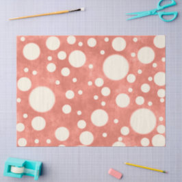 Coral Marble White Polka Dots Muster Decoupage Seidenpapier