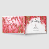 Coral Marbled Watercolor Geode BarefootBride™ Gästebuch (Voll)