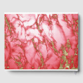 Coral Marbled Watercolor Geode BarefootBride™ Gästebuch (Rückseite)