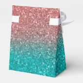 Coral Melon Orange Aquamarin Aqua Green Funkelnd G Geschenkschachtel (Rückseite)