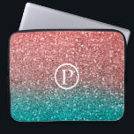 Coral Melon Orange Aquamarin Aqua Green Funkelnd G Laptopschutzhülle<br><div class="desc">Benutzerdefiniertes Design</div>