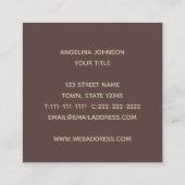 Coral Minimalistisch Moderne Zwei-Tone Riesenanfän Quadratische Visitenkarte (Rückseite)