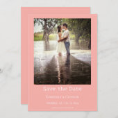 Coral Minimalistisch Modernes Foto Save The Date (Vorne/Hinten)