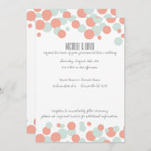 Coral & Mint Bubbles Confetti Hochzeitseinladungen Einladung (Vorne/Hinten)