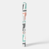 Coral Mint Linen Diagonal Zigzag Ikat Muster Case-Mate iPhone Hülle (Rückseite / Rechts)