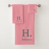 Coral Mit Monogramm Bath Handtuch Set (Insitu)