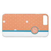 Coral Mit Monogramm iPhone Case (Rückseite (Horizontal))