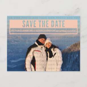 Coral Modern Cut Out Save the Date Postcard Ankündigungspostkarte