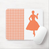 Coral Modern Hahnentrittmuster mit Mode-Silhouette Mousepad (Mit Mouse)