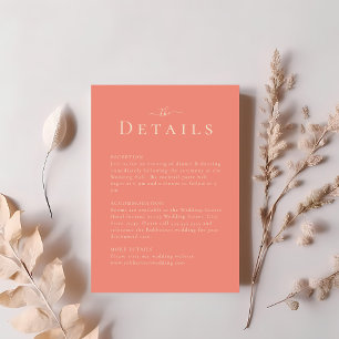 Coral Modern Minimalistische Hochzeitskarte Einladung