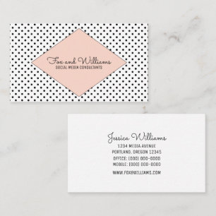Coral Modern Polka Dots Business Card Visitenkarte