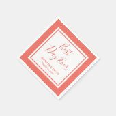 Coral Modern Script Wedding Serviette (Ecke)