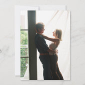 Coral Modern Signature Script Foto Hochzeit Einladung (Rückseite)